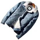 Мужские зимние теплые джинсовые куртки Mcikkny, джинсовые куртки с меховым воротником и флисовой подкладкой для мужчин, размер S-6XL