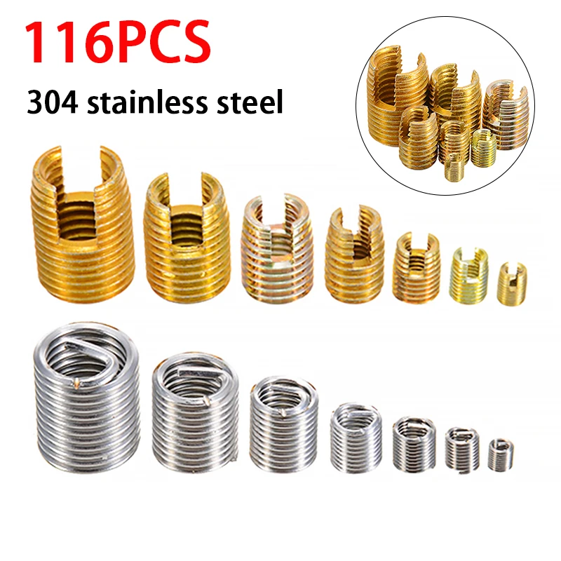 116Pcs High Strength Stainless Steel Thread Repair Insert Kit and Self Tapping Tool M3-M12 For Hardware | Обустройство дома