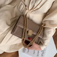 solid color square crossbody bag 2020 fashion new quality pu leather womens designer handbag lock chain shoulder messenger bags