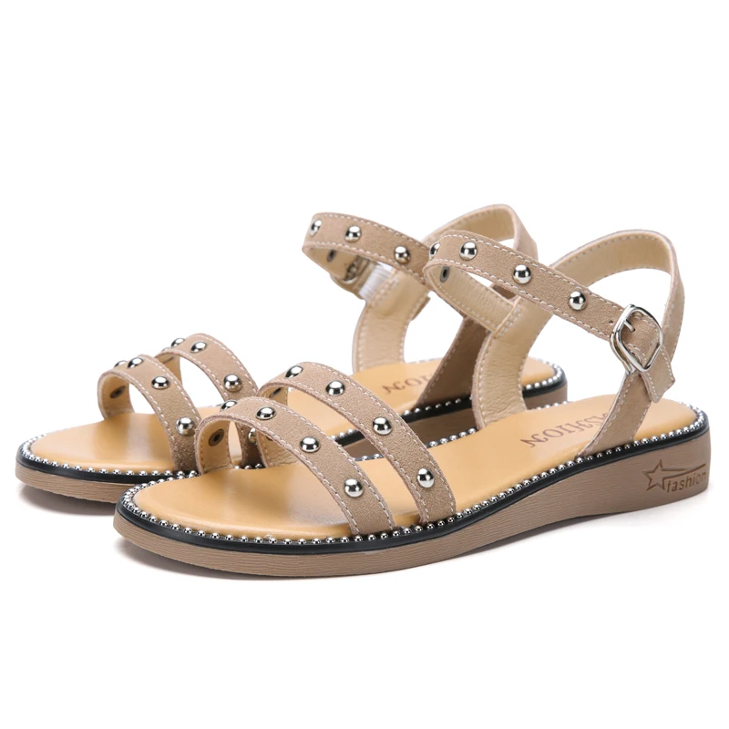 2019 г. летние женские сандалии замшевые на плоской подошве оригинальные слинбэки