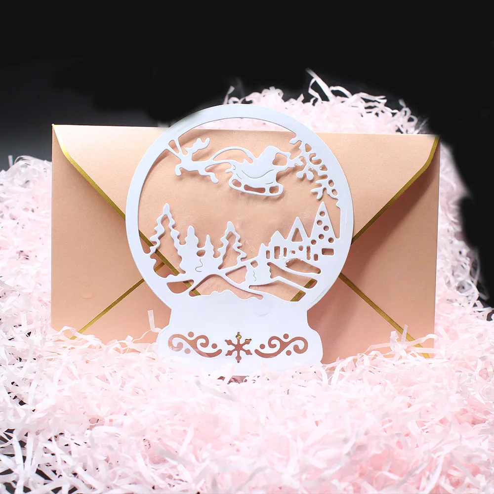 Новые рождественские металлические Вырубные штампы Санта снежный шар для