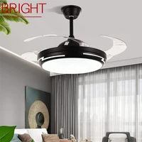 bright ceiling fan light invisible black lamp with remote control modern simple led for home living room