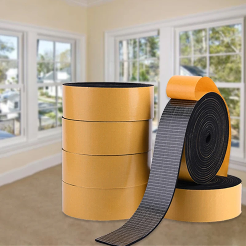 

1M 3mm Strong adhesion EVA black sponge Foam Rubber Tape Anti-collision Seal Strip Fixing Pad Sticky Double Side Adhesive Foam