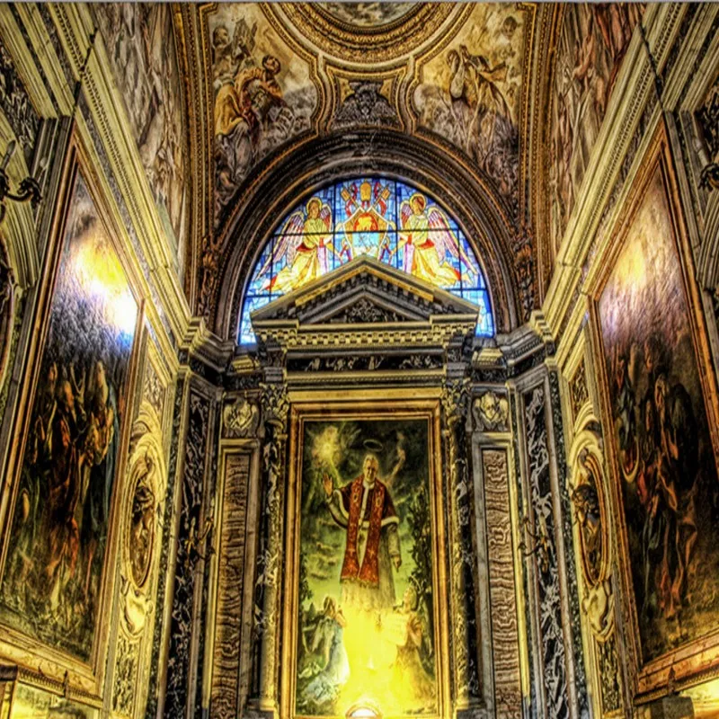 

Drop Shipping Custom 3d Wallpaper Magnificent European Church Custom Wallpaper Murals Hotel Lobby Bedroom Decoration Backdrop