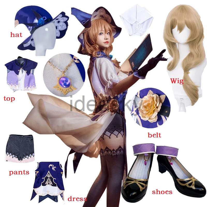 Костюм для косплея Лизы геншина из Ведьмы фиолетовой розы | Тематическая одежда и