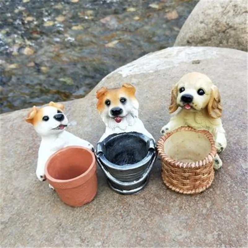 Милая статуя щенка искусственное животное пасторальная