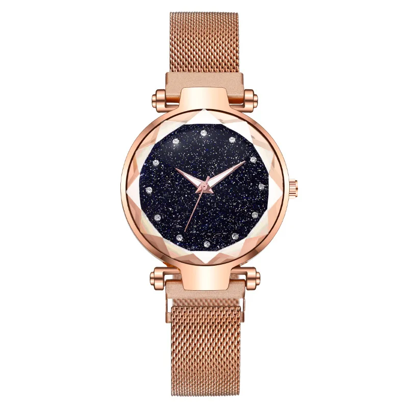 Hot Selling High Quality Diamond Star Surface Watch Lady Simple Style Magnet Quartz Watch