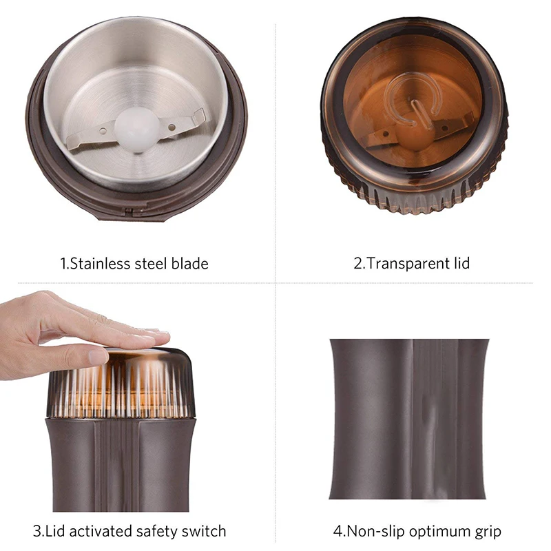 Кофемолка кофемолка с лезвием из нержавеющей стали также используется для