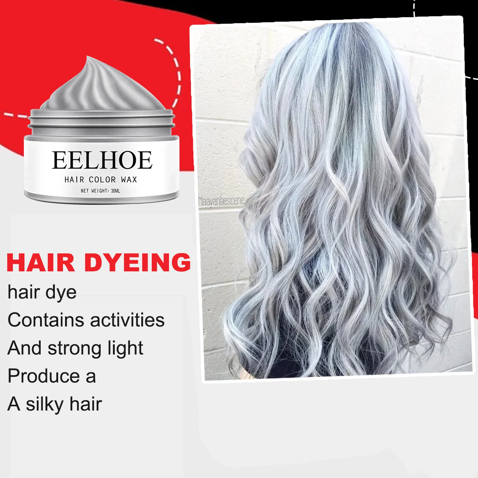 Краска для волос воск укладки Серебряная грязь серые одноразовые натуральные