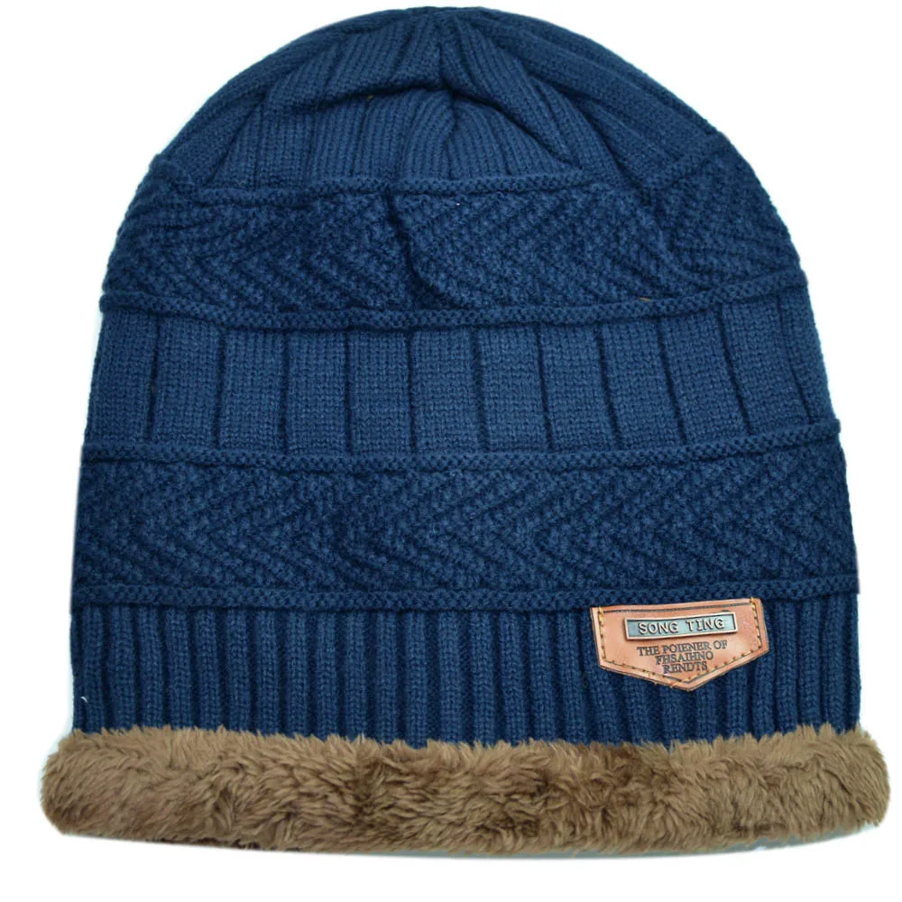 Новинка толстая и теплая вязаная шапка из искусственной кожи для женщин флисовые