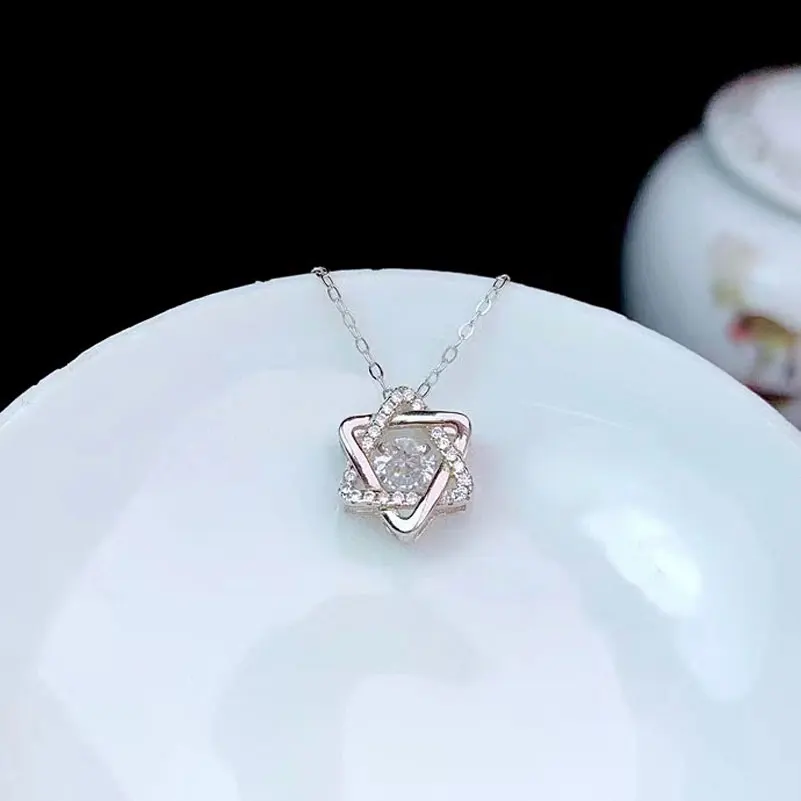 

Jewelry Pendant 925 Sterling Silver 0.5Ct D Color Necklace Moissanite Necklace Pendant With Certificate Gemstone Fine Jewelry