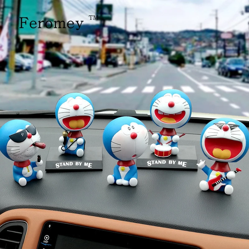 

Doraemon Cartoon Figure Dolls Cute Doraemon Anime Model Toy Shaking Head Action Figure Doll Car Deco Children Kids Gift