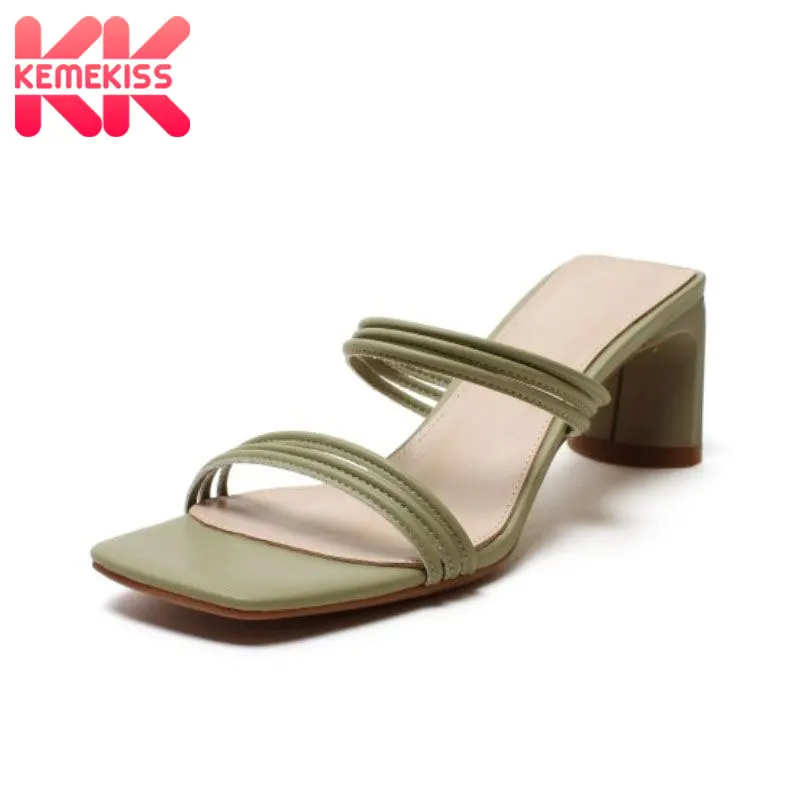 

KemeKiss/женские босоножки; Модная обувь на низком квадратном каблуке с металлической пряжкой; Женская однотонная Повседневная Уличная обувь; ...