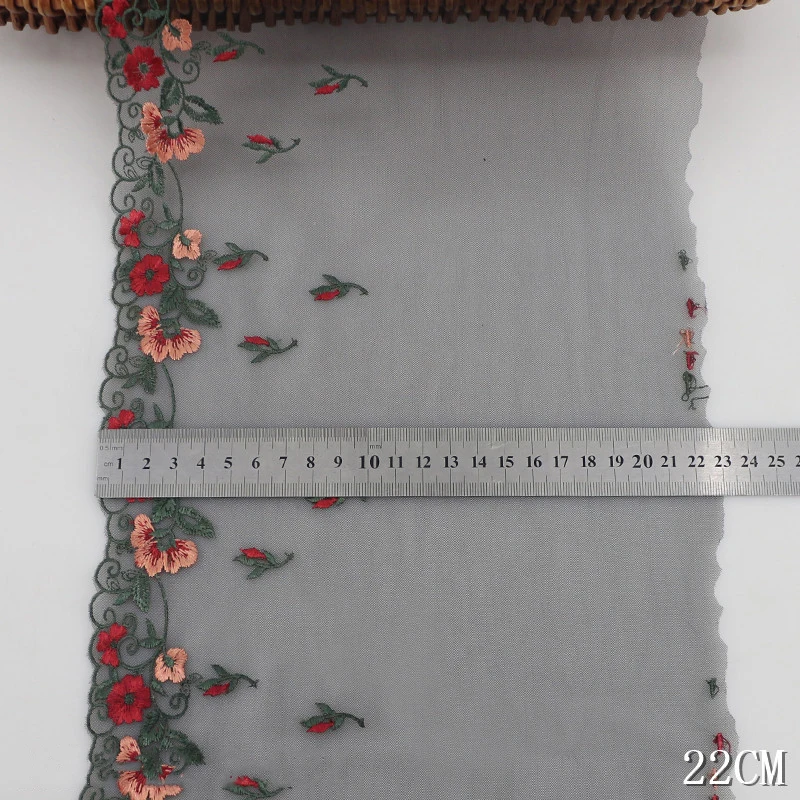 2 ярда роскошной черной каймы из тюля с вышивкой цветочного кружева для свадебных платьев, головных уборов, материалов для шитья DIY.