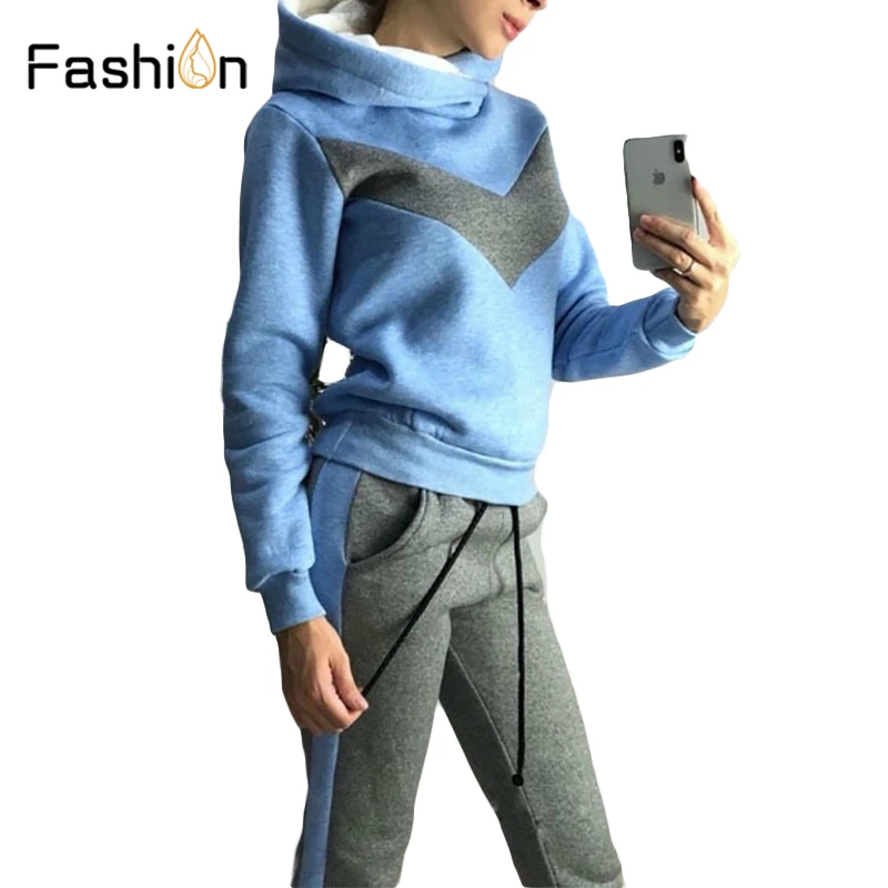 2019 зимние спортивные костюмы с капюшоном Женская Спортивная одежда для бега