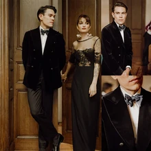 1 Pcs Winter Velvet Black Men Suit Blazer Groom Wedding Tuxedos Party Prom Coat Business Wear Outfit Costumes Hommes Outfit (3)