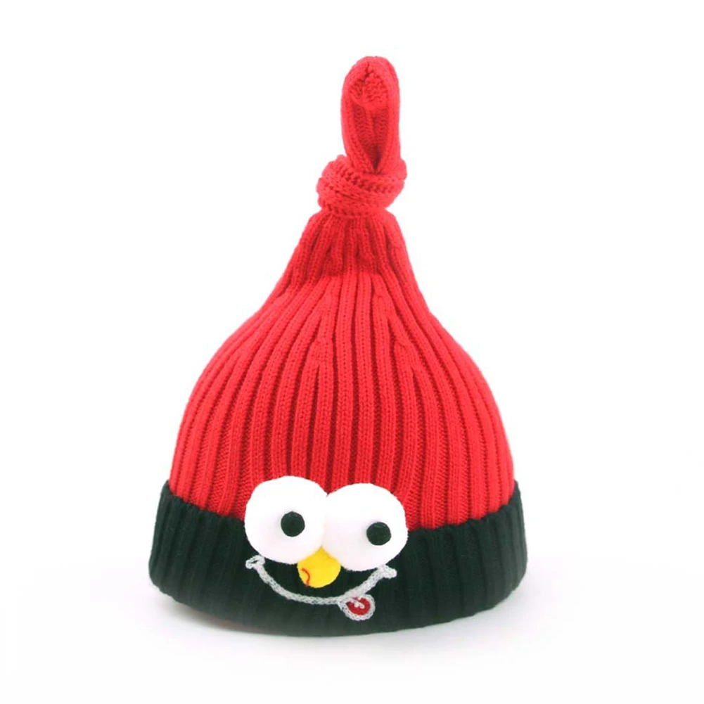 1 Pcs Acrylic Funny Kids Winter Knitted Hat Cute Cartoon Wizard Eye Shape Curled Knit Cap Bonnet Children Warm Beanie Hot Sale | Детская