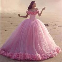 quinceanera ballgown 3d flowers princess corset tulle sparkle sweet dress vestido de debutante