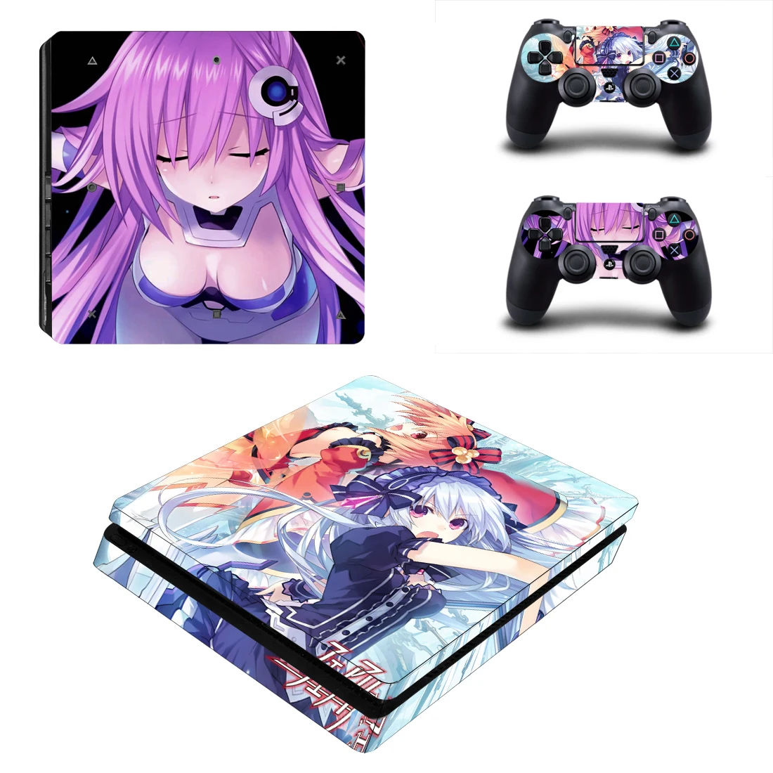 Cute Anime Girl Decal PS4 Slim Skin Sticker for Playstation 4 Console Protection Film and 2Pcs Controller Protective Skins | Электроника