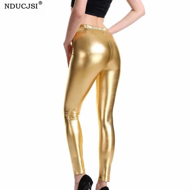 Женские леггинсы NDUCJSI с эффектом пуш-ап облегающие модные блестящие сексуальные