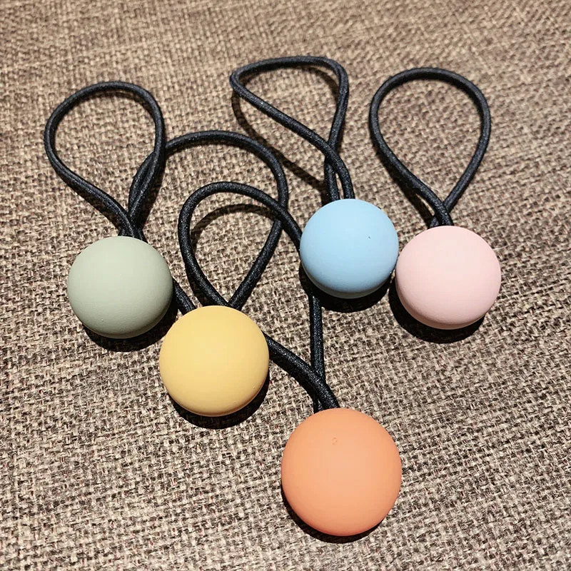 Резинки для волос женские эластичные заколки карамельных цветов с шариками