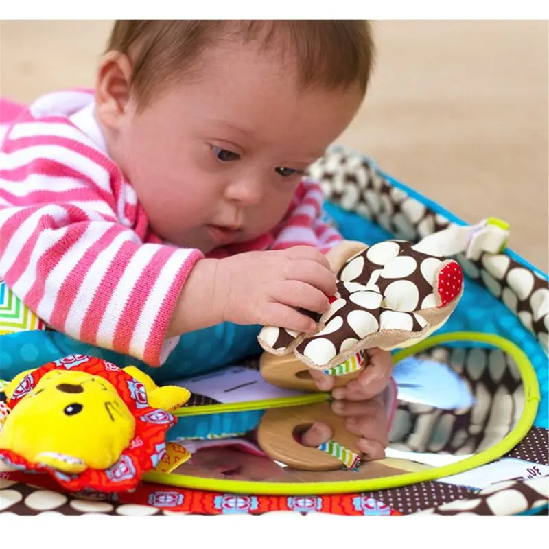 

W3JF Tummy Time Activity Play Mat - Ergonomic Plush Pillow - Baby Mirror - Squishy Toys - Changing Pad - Height Measure Chart