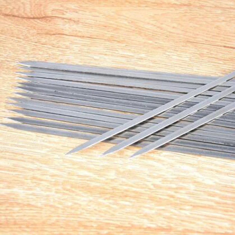 50/100 шт многоразовые Плоские щипцы для барбекю из нержавеющей стали шампура BBQ