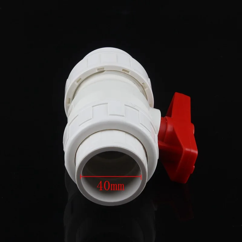 40mm PVC Ball Valve Shut Off Water Tool Caps Gate Garden Connectors For Irrigation | Дом и сад