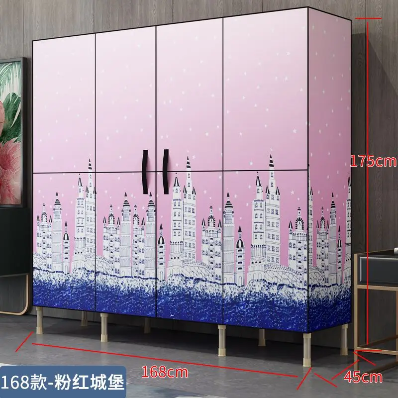 Простой гардероб ткань шкаф для хранения одежды дома простой современный
