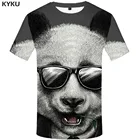 Мужская футболка с принтом KYKU, черно-белая Повседневная футболка с принтом панды, лето