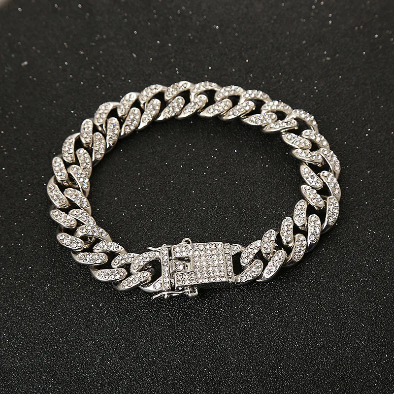 

Hip hop gold chain with diamond bracelet necklace