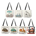 Сумка на плечо женская с надписью, уникальный свежий дорожный саквояж на тему велосипеда для девушек и студентов, портативная повседневная школьная сумка-тоут для книг