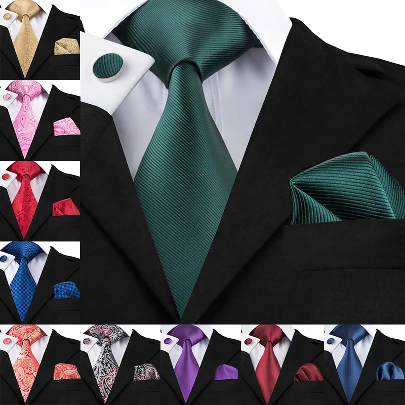 Бренд Hi-Tie, набор галстуков "пейсли", шелк, жаккард, мужской галстук, запонки, набор мужских галстуков для свадебной вечеринки