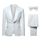 Костюм-тройка Свадебный белый (пиджак + брюки + галстук-бабочка)