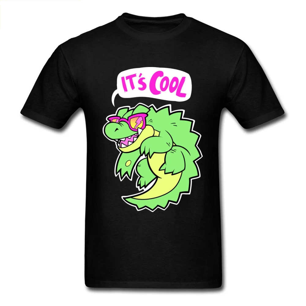 

Hey Its Cool T-shirt Men Glasses Dinosaur Print T Shirt Summer Short Sleeve Clothing Funny Cartoon Tops Cheap Tees Custom
