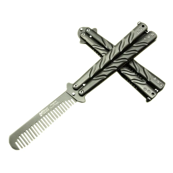 Практический тренер-бабочка с ножом-расческой из нержавеющей стали, с тупым лезвием, игрушка для метания и флиппинга, не острый.