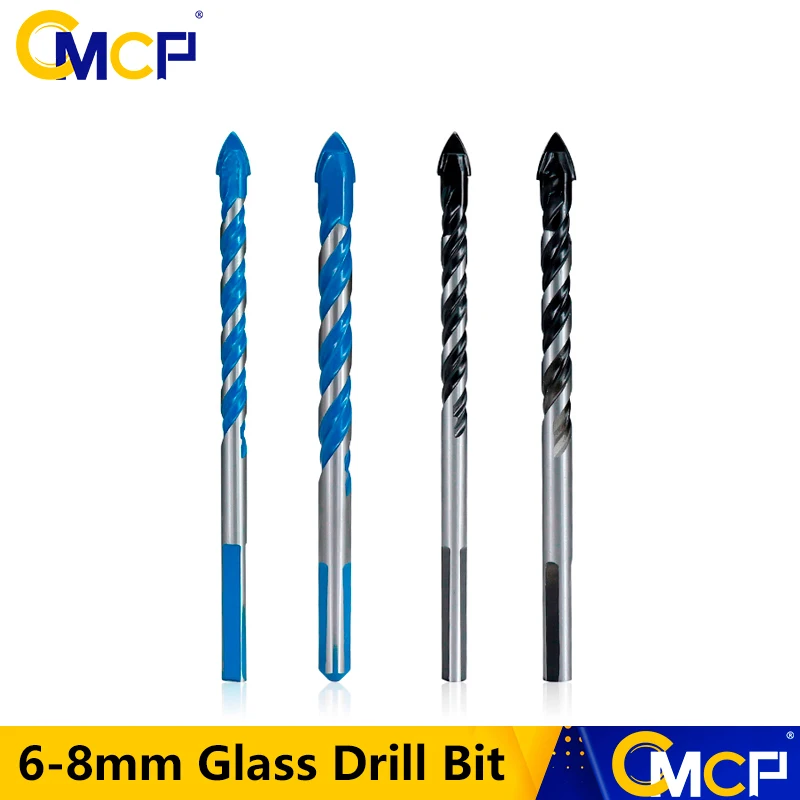 

CMCP Glass Drill Bit Twist Spade Drill 6mm 8mm Tungsten Carbide Drill Bits For Ceramic Tile Concrete Glass Marble Etc.