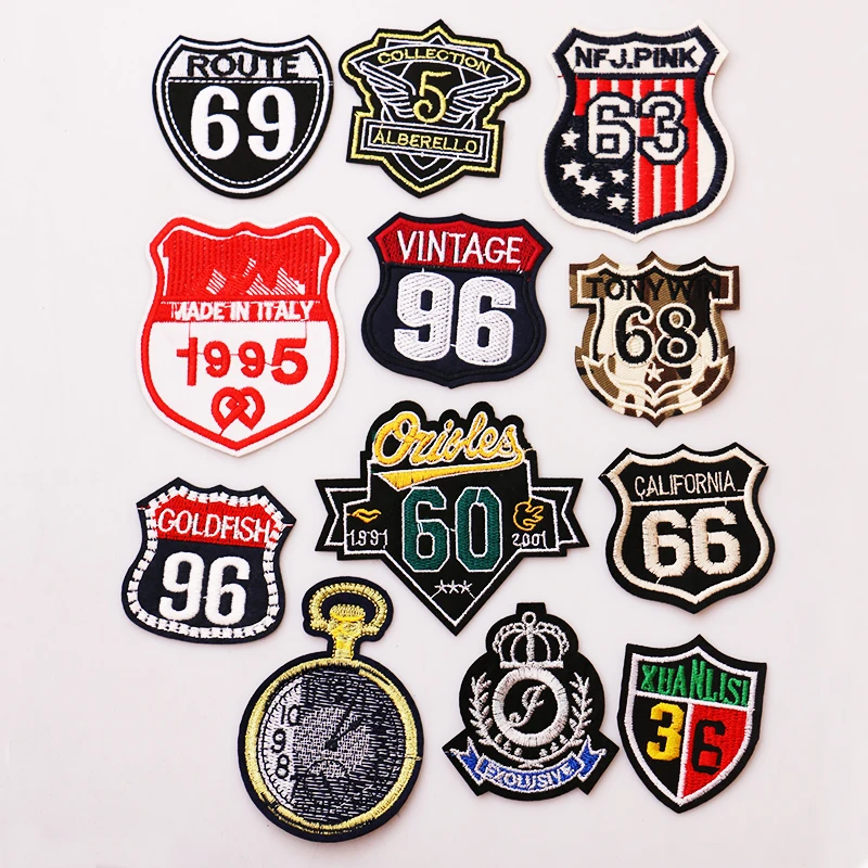 Цифровой медаль значок часов Вышитые заплаты для одежды DIY полосатая одежда в