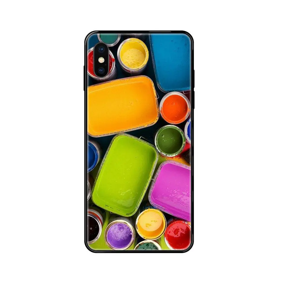Er Watercolor Set Paint Box TPU Black Soft Phone Cover Case Discount Online For Galaxy S5 S6 S7 S8 S9 S10 S10e S20 edge Lite images - 2