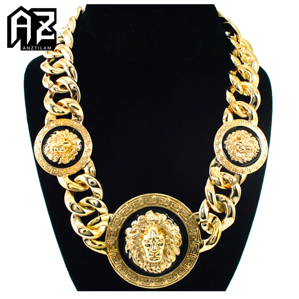 Женское Ожерелье-чокер с кубинской цепью покрытое золотом | Украшения и