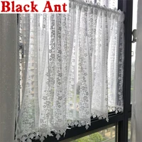 lace short curtain for living room transparent embroidery door half sheer curtain coffee cabinet romantic home decora zh05320