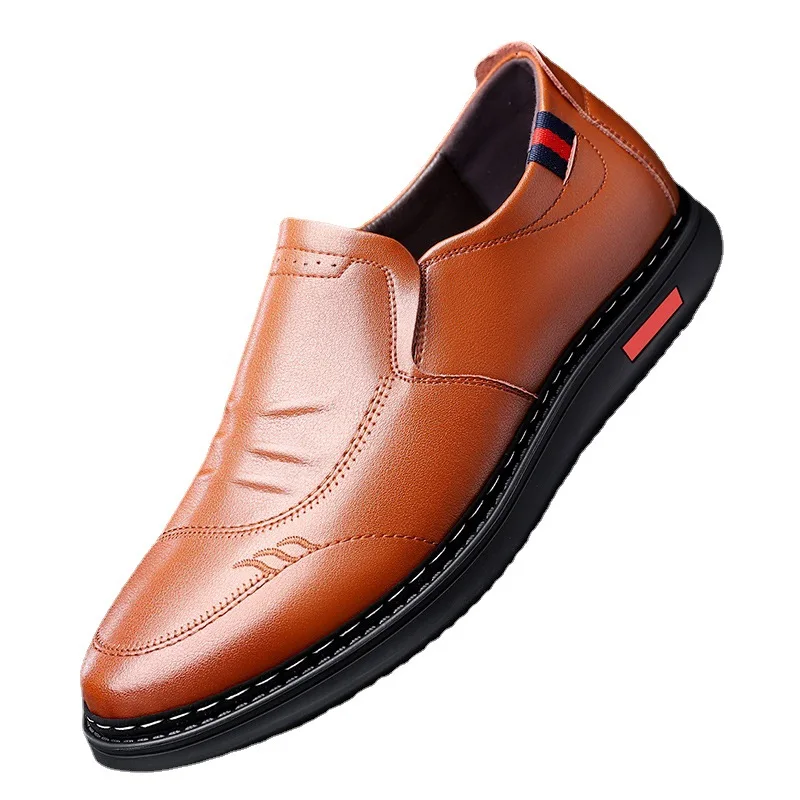 

Men's Leather Shoes Men's 2021 Autumn New Business Casual Soft Bottom Middle-Aged Men's Shoes Dad Shoes Breathable