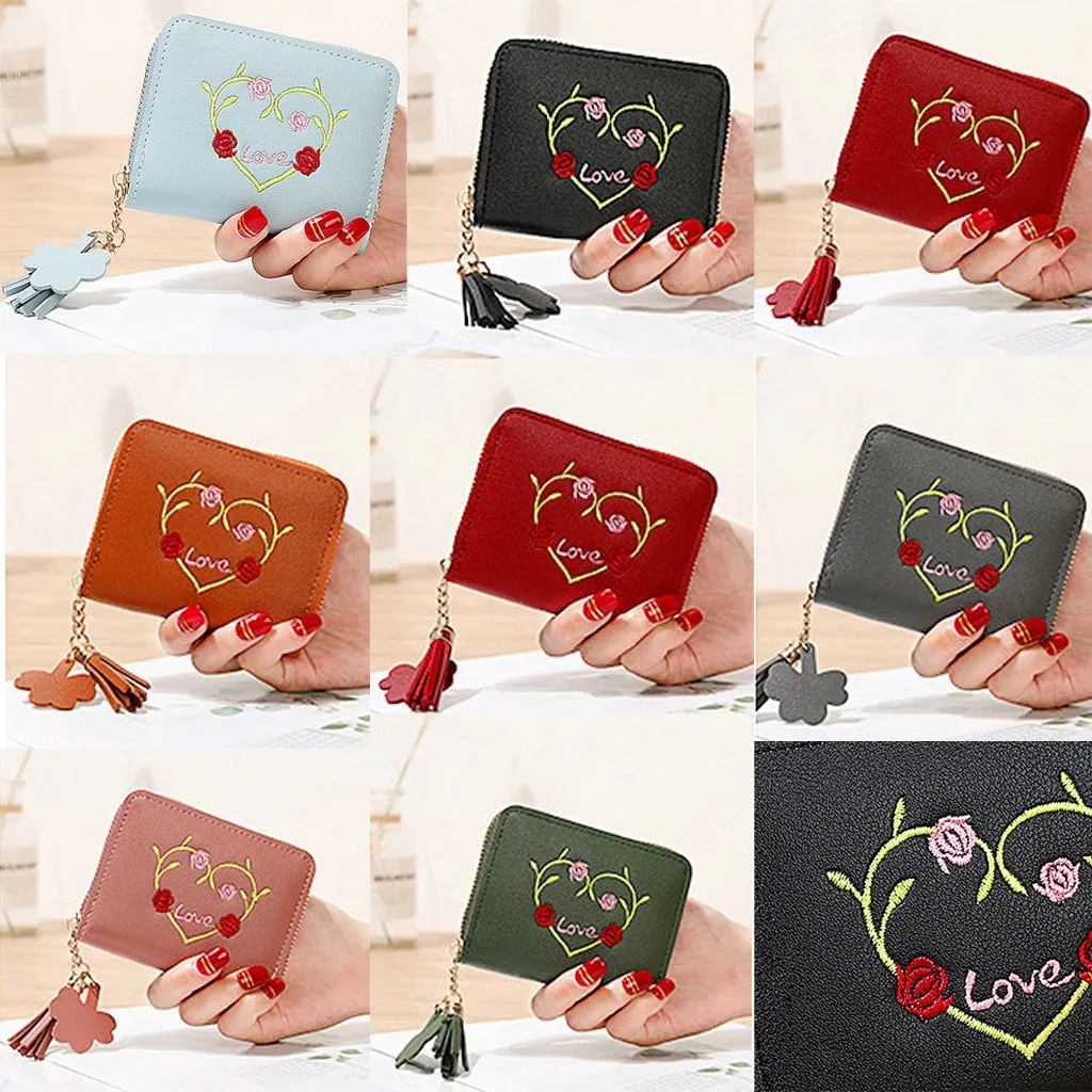 Женский кошелек с вышивкой сумка для монет ношения на улице трендовые держатель
