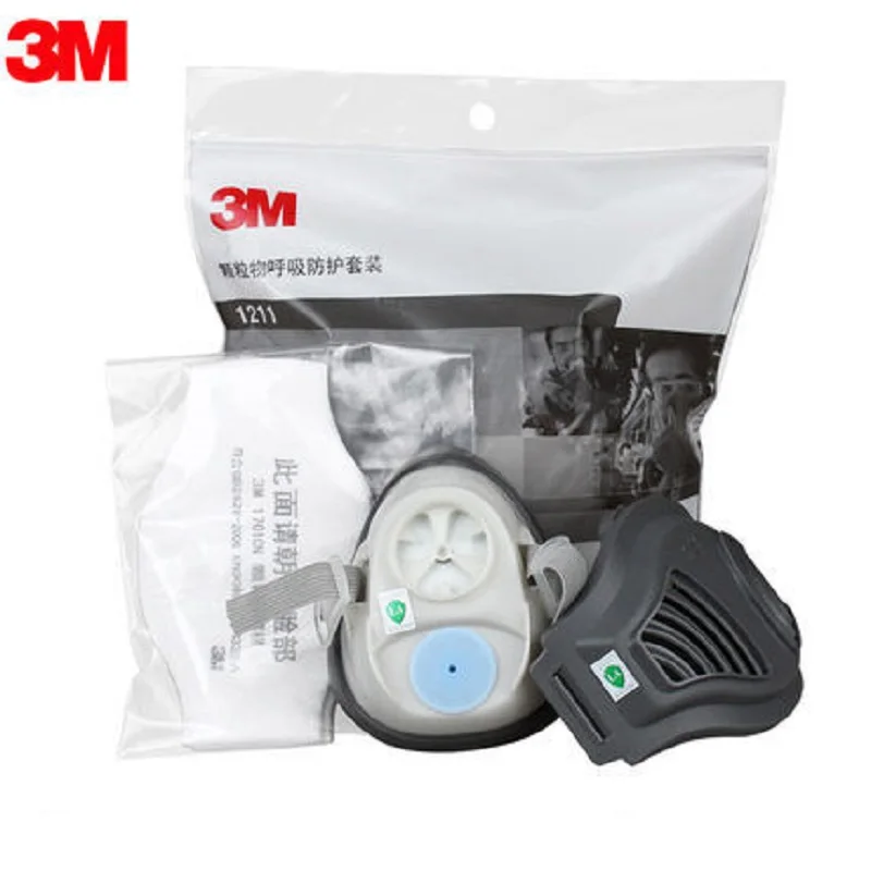 

3M 1211 Half Face Gas Mask Respirator Against Industrial Dus Mask 1701 Filter Spray Paint Cement Chemical Pesticide Respirator