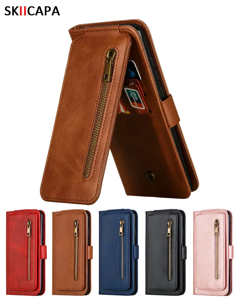 Флип чехол для телефона Xiaomi многофункциональный кожаный кошелек с отделением