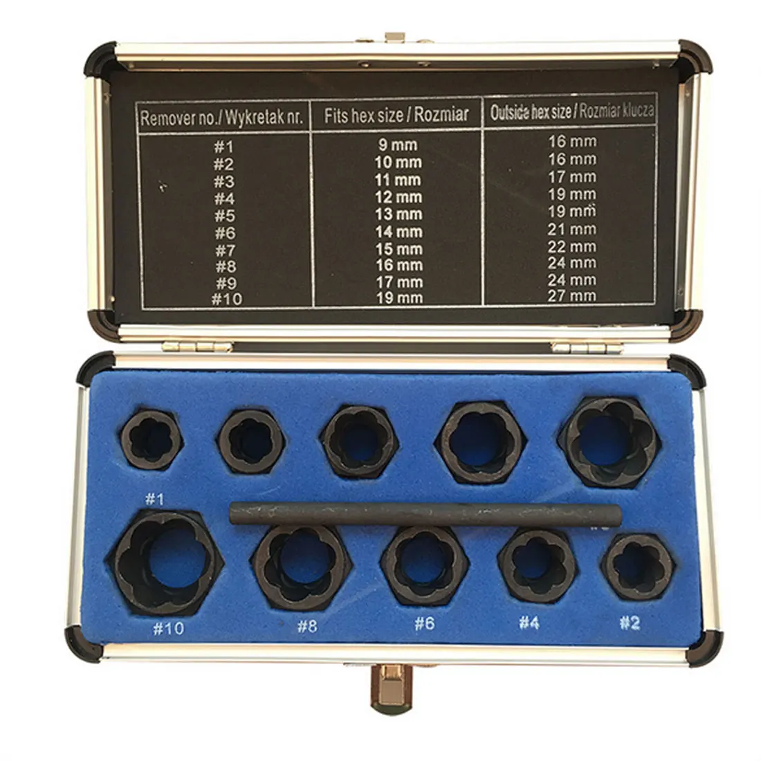 

11Pcs Damaged Nut Bolt Remover 9-19Mm Car Garage Mechanics Equipment Tool Extractor Threading Hand Tools Kit For Home Drill Bits
