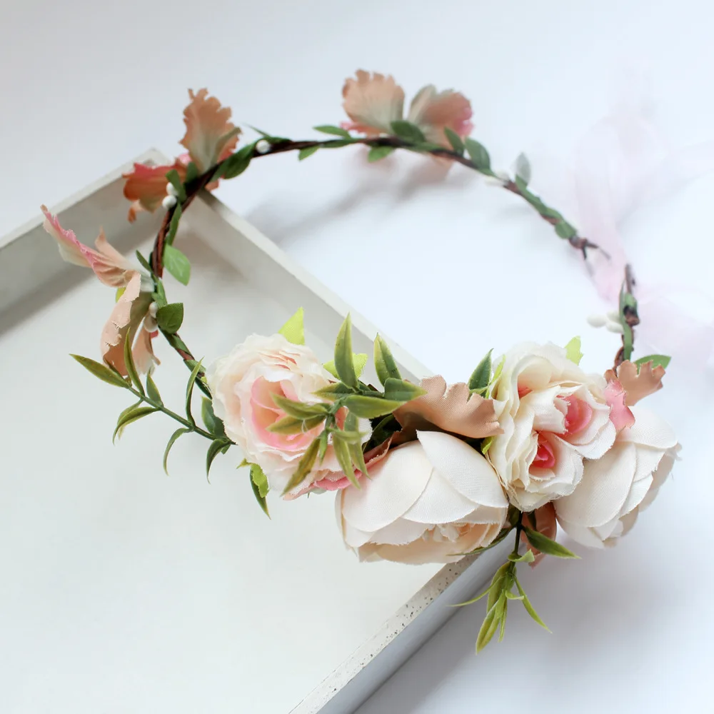 CC повязка на голову в виде короны с цветами обручальные аксессуары для волос