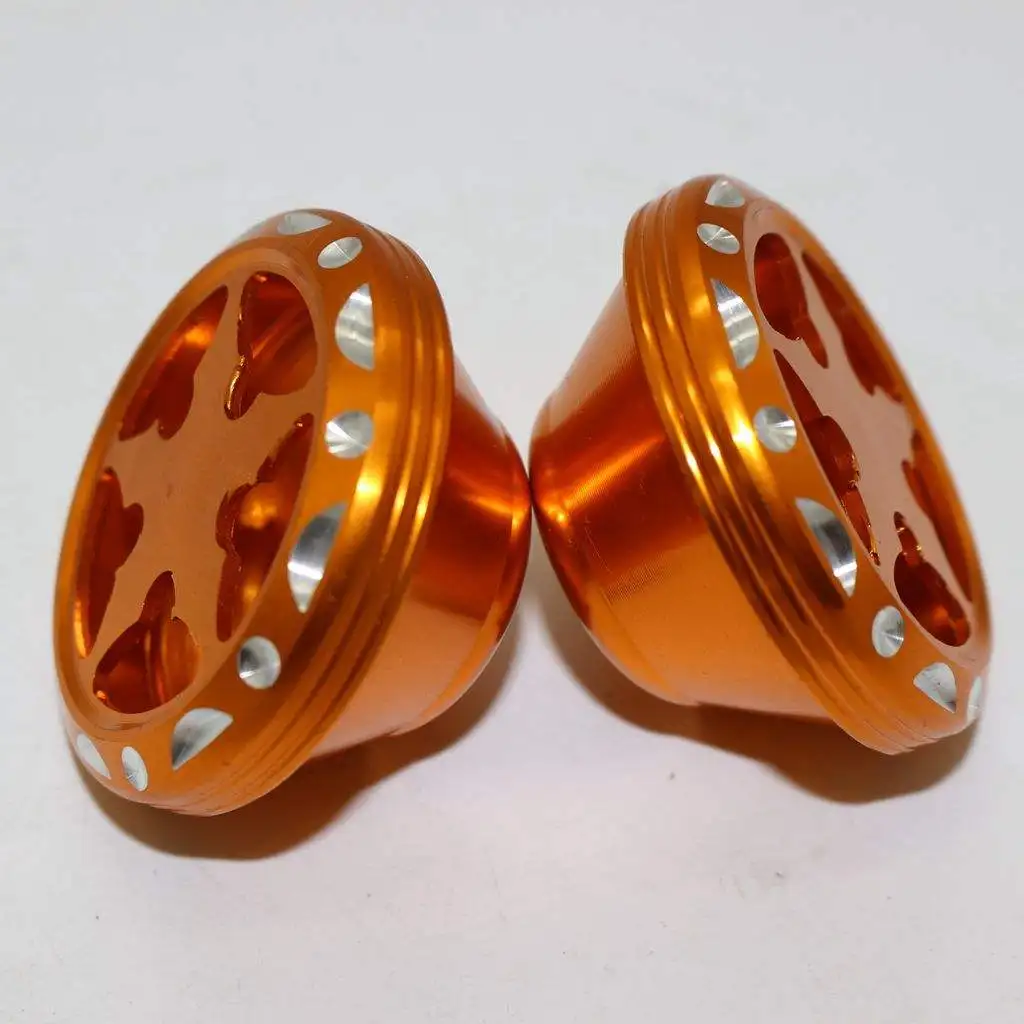 

2 Pieces Motorcycle Aluminum Front-wheel Drop Resistance Fork Cup Yellow