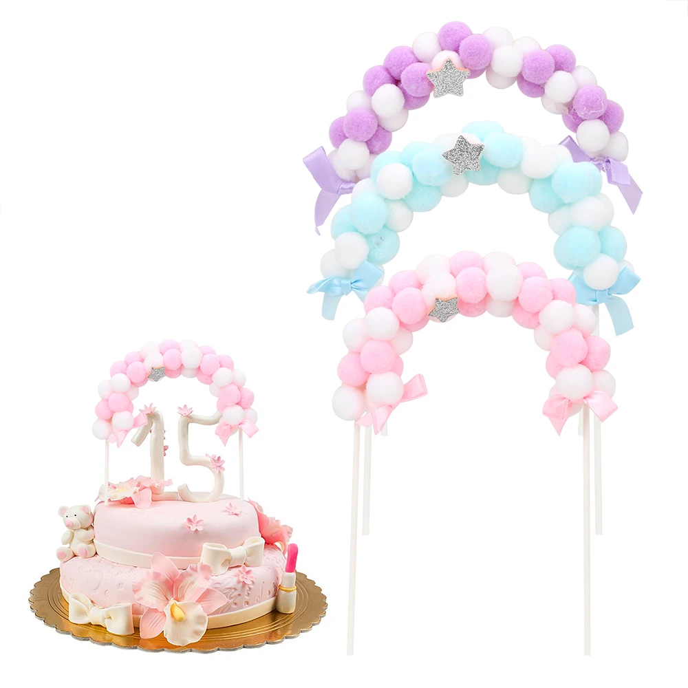 1 шт. на день рождения розовый синий мягкий помпон облако форма для выпечки тортов