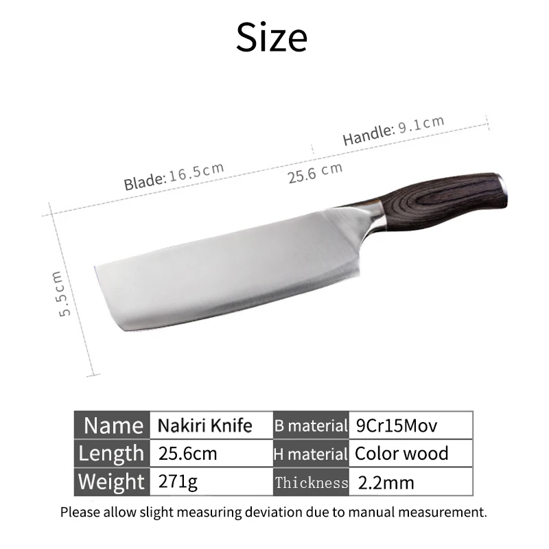 Кухонные ножи накири из нержавеющей стали китайский нож для резки мяса овощей